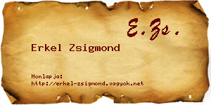 Erkel Zsigmond névjegykártya